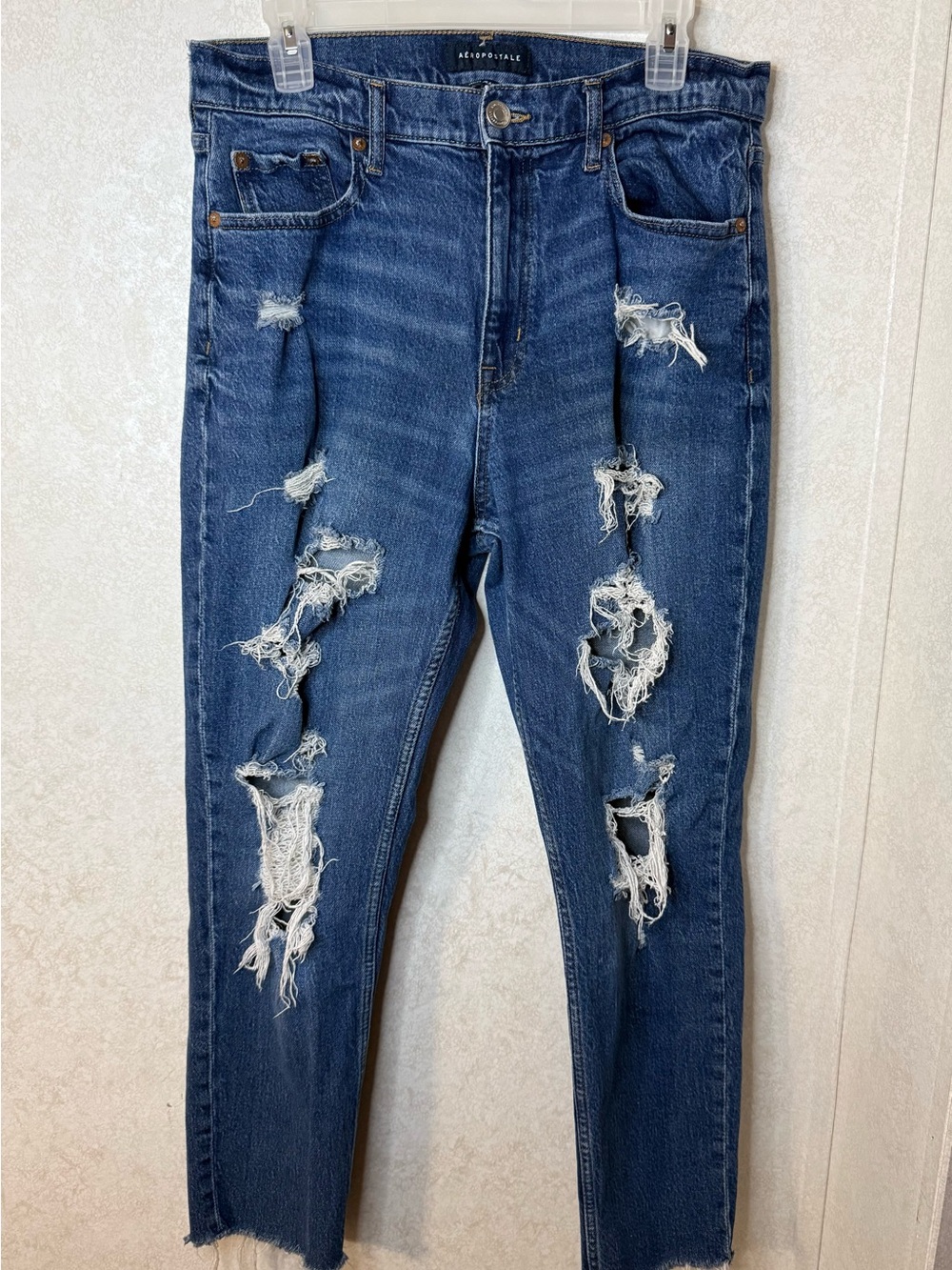 Aeropostale Dark Blue Ripped Skinny Jeans